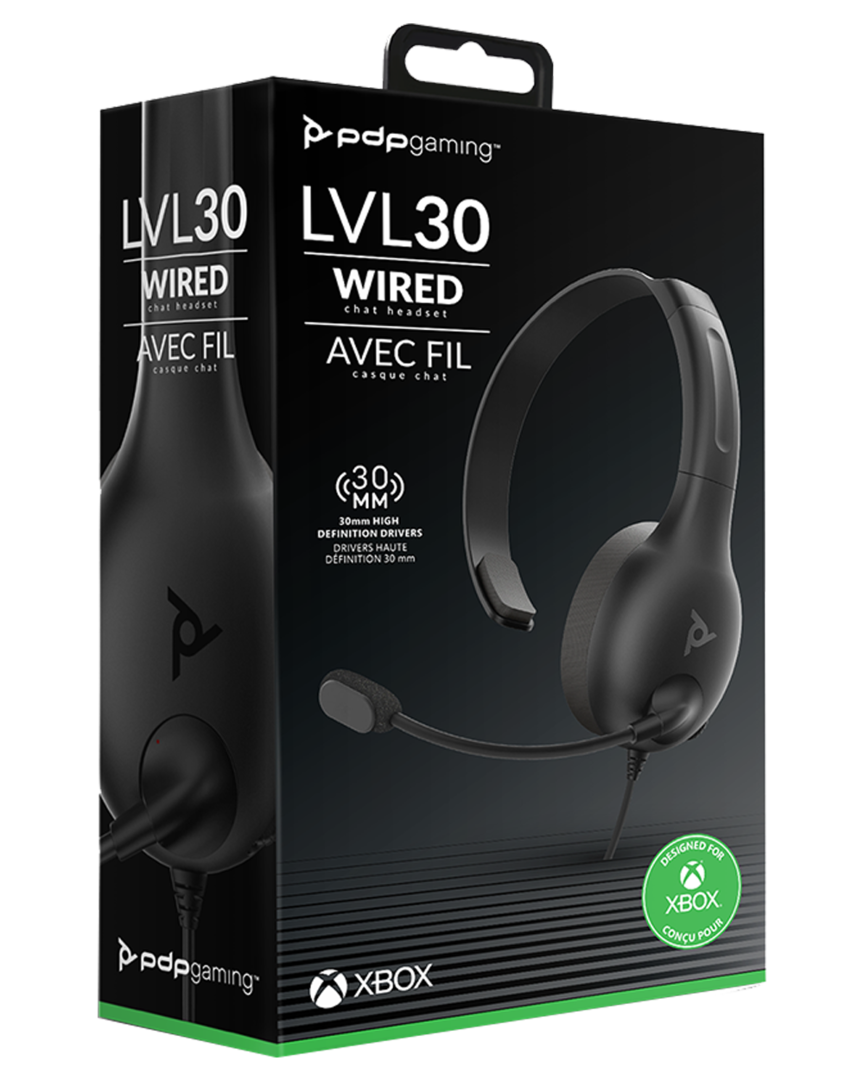 Auriculares gaming mono lvl30 con cable negro