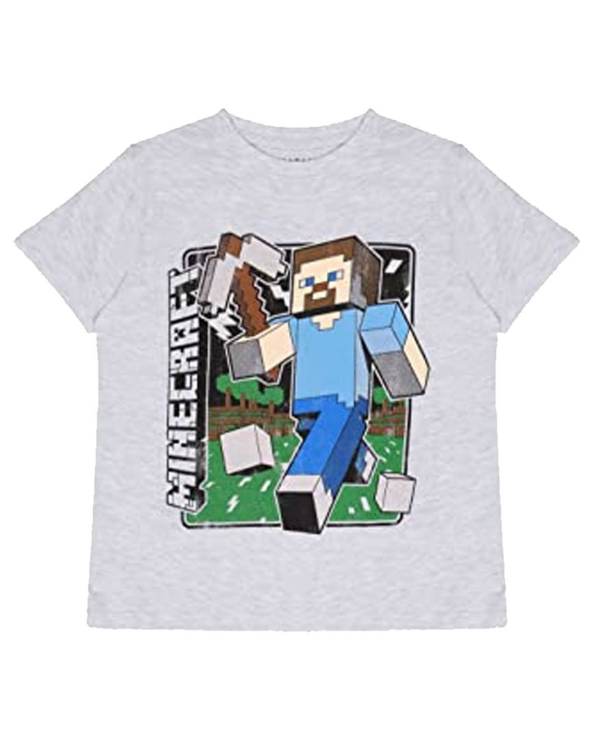 Camiseta gris vintage steve tee minecraft talla xl