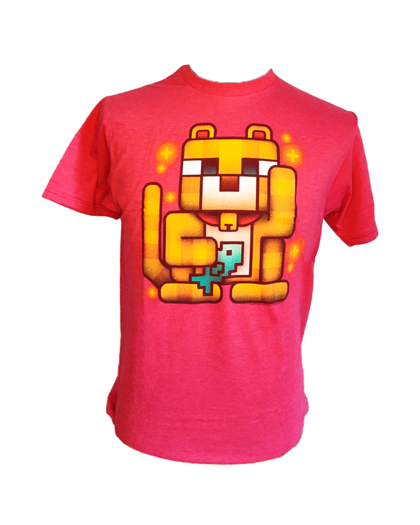 Camiseta Rosa Lucky Ocelot Minecraft Talla L