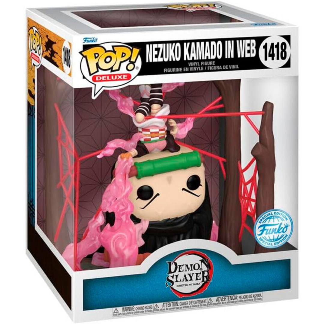 ¡Funko Pop Deluxe! Animación: Demon Slayer - Nezuko in Web (GW) (Exc) Figura de Vinilo Coleccionable - Idea de Regalo - Producto Oficial - Juguetes para niños y Adultos - Figura Modelo para
