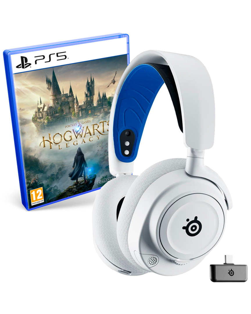 Auriculares Gaming Arctis Nova 7P Inalámbricos Blancos Steelseries + Hogwarts Legacy
