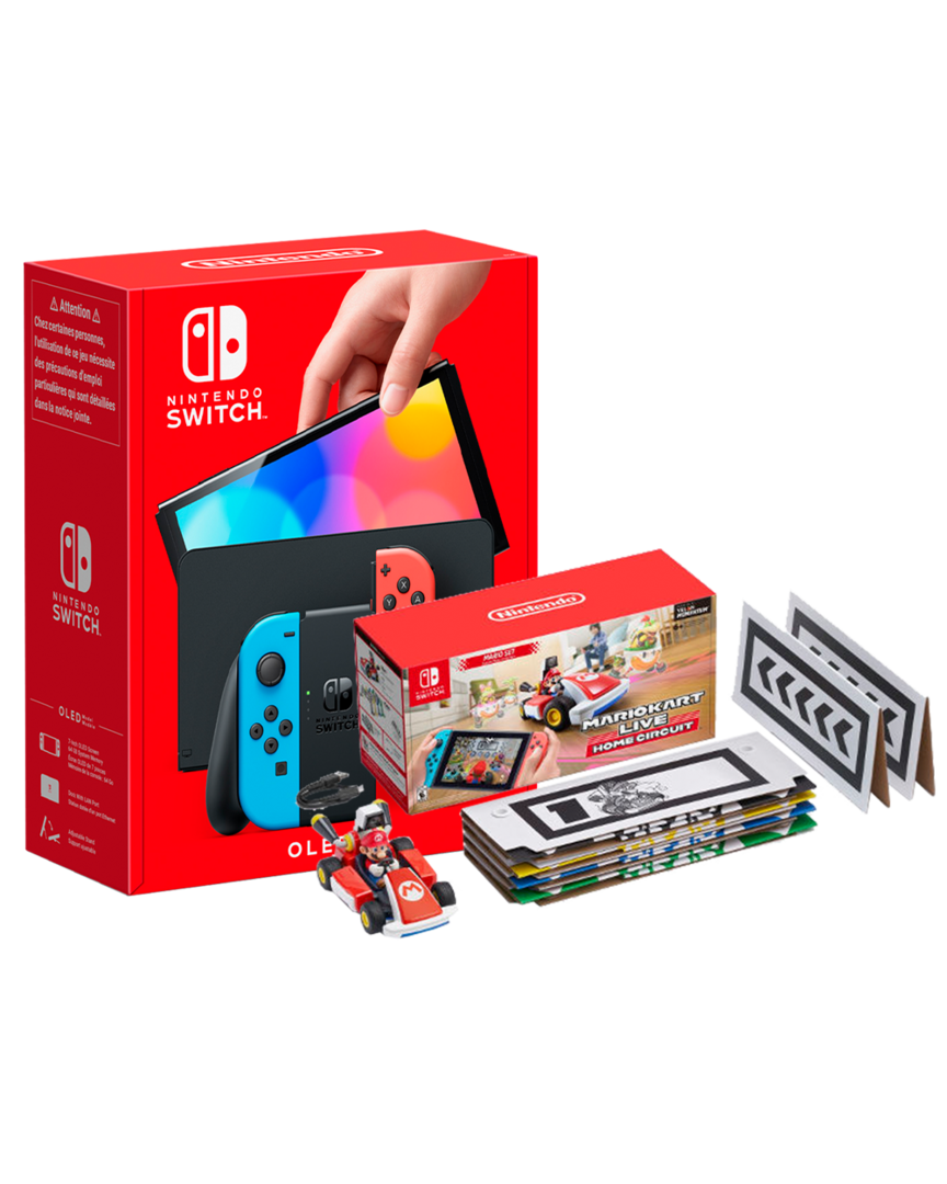 Nintendo switch modelo oled (roja/azul) + mario kart live: home circuit edición mario