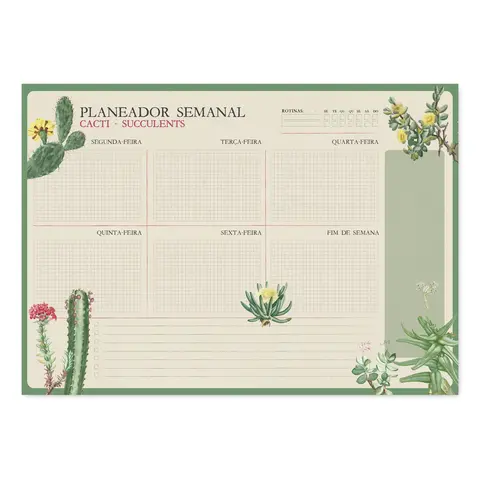 Comprar Bloc Planificador Semanal A3 Botanical Cacti Portugues Kokonote 