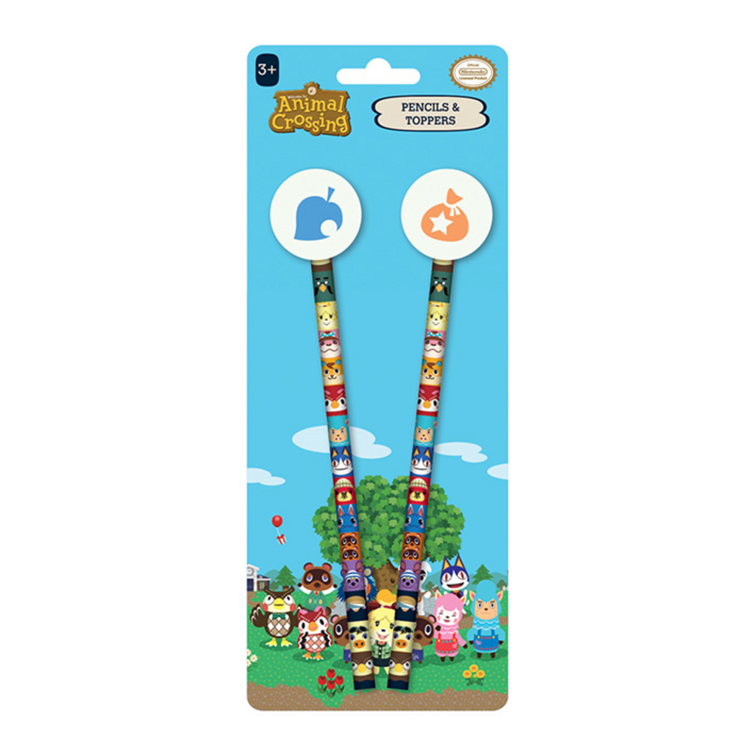 Animal crossing - lápices con toppers villager squares