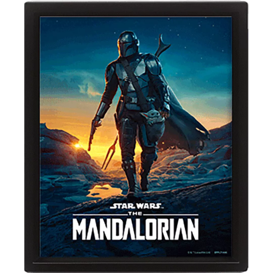 Pyramid International - Marco The Mandalorian Nightfall - Efecto 3D - 25 x 20 cm - Licencia oficial