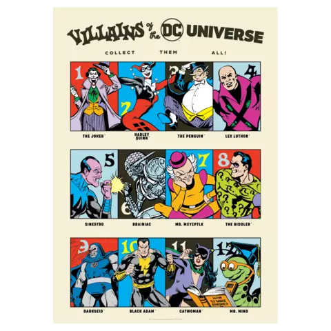 Póster Villanos Universo DC 90 Aniversario Fanattik