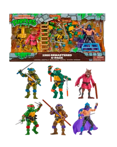 Pack 6 Figuras Las Tortugas Ninja 1988 Remastered Playmates Toys