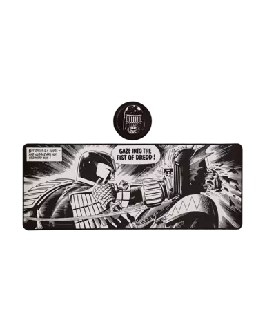 Set Alfombrilla y Posavasos XL 2000 AD Juez Dredd Fanattik