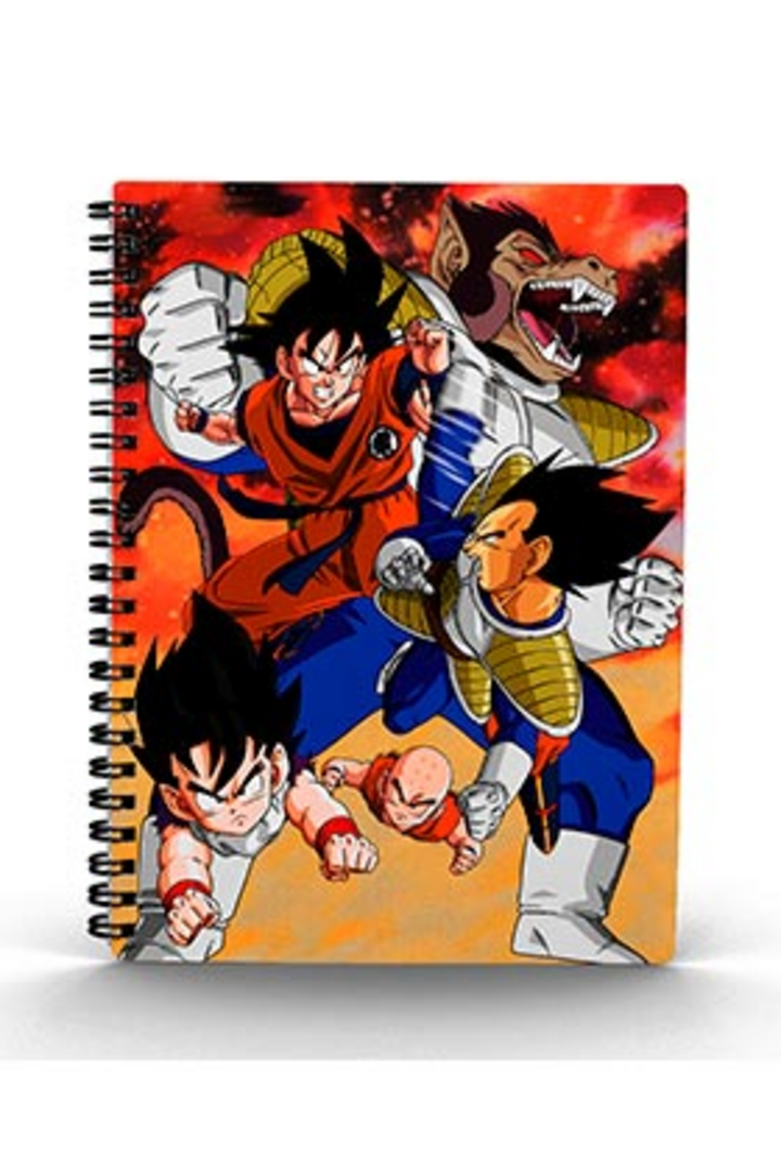 Libreta efecto 3d 30x21cm goku vs vegeta dragon ball z