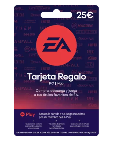 Tarjeta Regalo Electronic Arts 25€