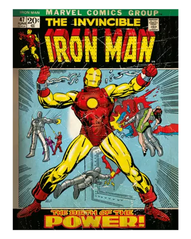 Comprar Lienzo Retro Iron Man Marvel 30x40 Estándar
