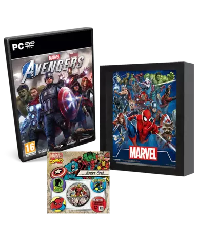 Comprar Marvel's Avengers + Póster 3D Marvel Icons + Set de Pins Iron Man PC Pack Póster 3D Icons