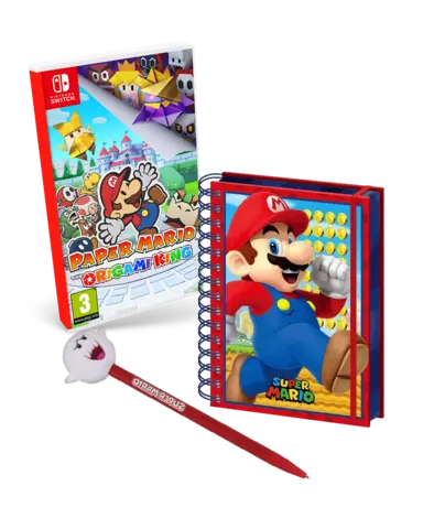 Comprar Paper Mario: The Origami King + Cuaderno 3D Super Mario + Bolígrafo Boo Mario Switch Pack Boo