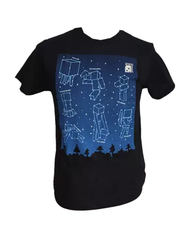 Camiseta Negra Constellations Glow Minecraft Talla M