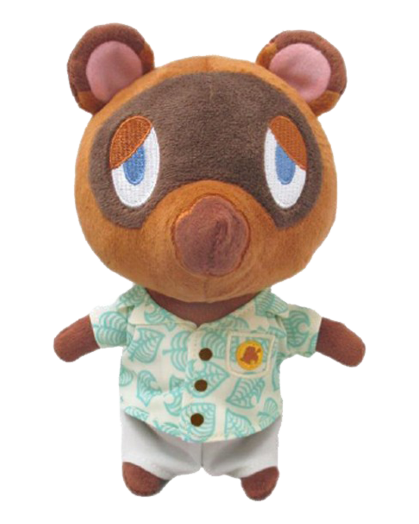 Peluche Tom Nook con Camisa Hojas Animal Crossing 19 cm
