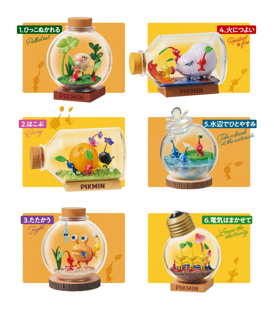 Pack 6 minifiguras pikmin terrarium re-ment 6cm