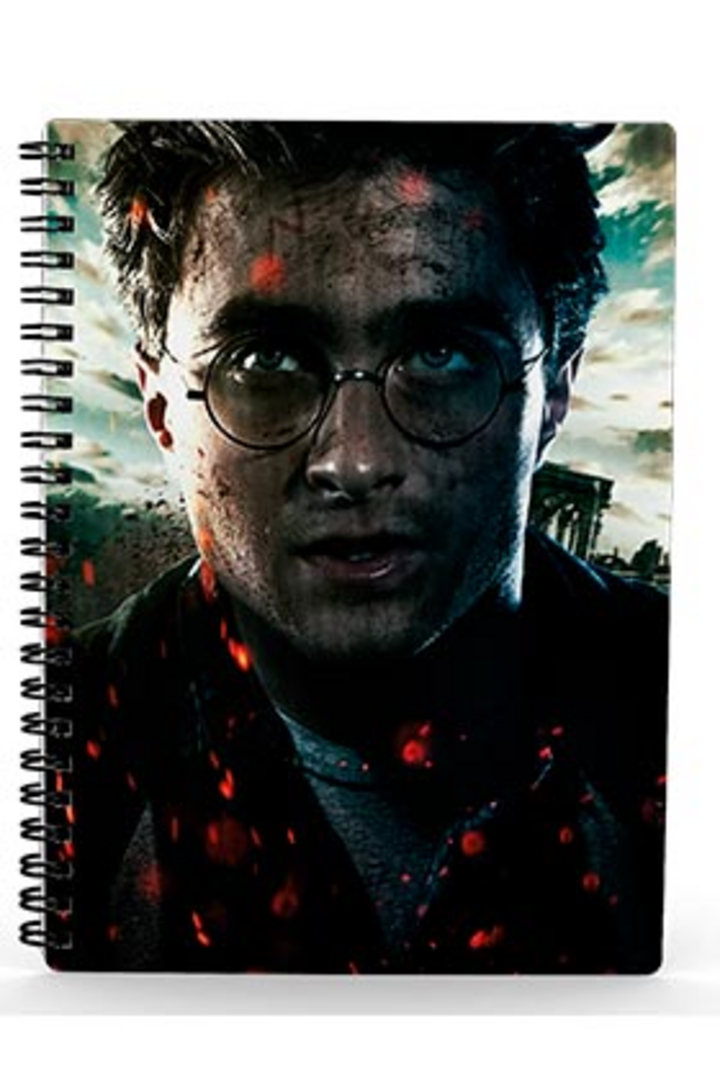 Libreta efecto 3d cara harry potter