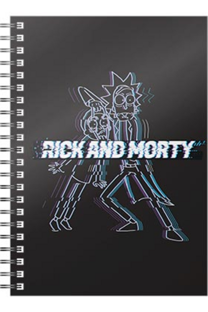 Libreta espiral glitch rick y morty