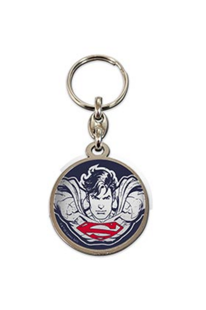 Llavero redondo metal cara superman universo dc