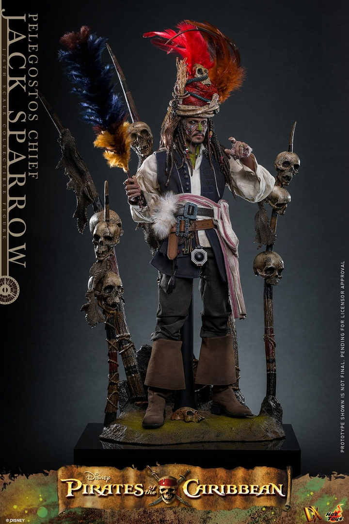 Figura jack sparrow piratas del caribe: el cofre del hombre muerto pelegostos ver. 1/6 deluxe hot toys