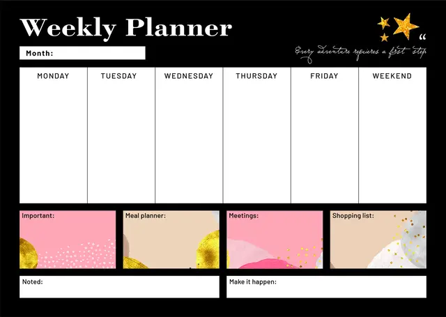 Comprar Bloc Planificador Semanal A3 Glitter Gold 