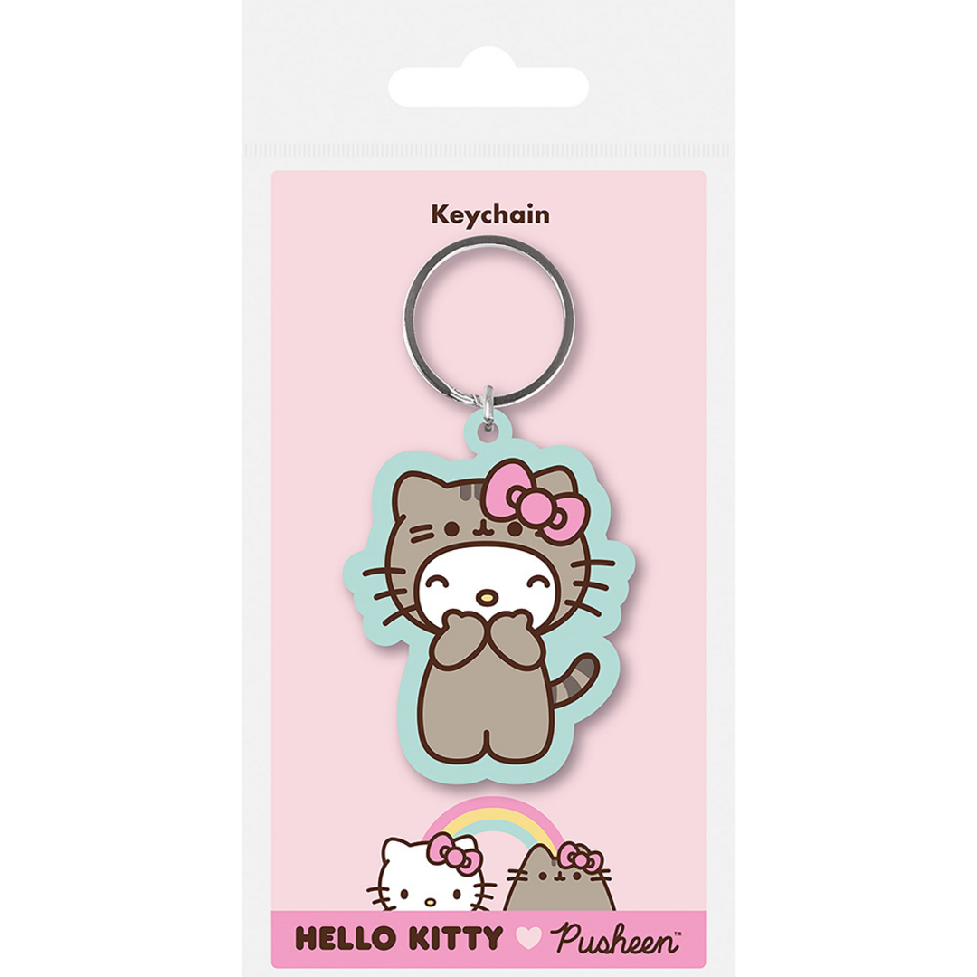 Pusheen x hello kitty - llavero dress up