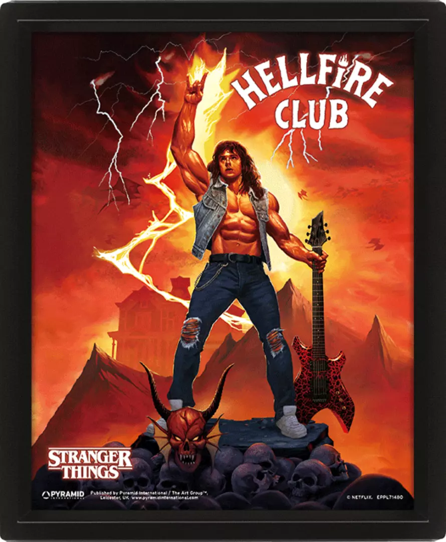 Stranger things - póster 3d hellfire tribute