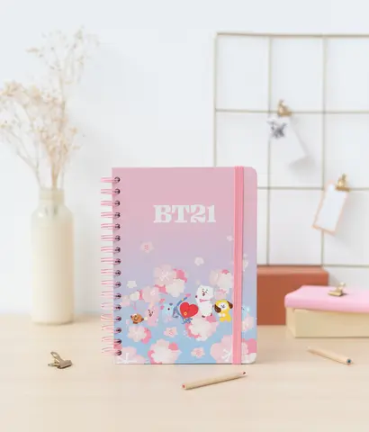 Comprar Cuaderno Tapa Forrada A5 BT21 Cherry Blossom 