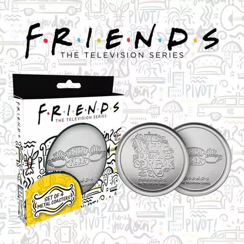 Reservar Set de 4 Posavasos Metalicos Friends Fanattik Limitada