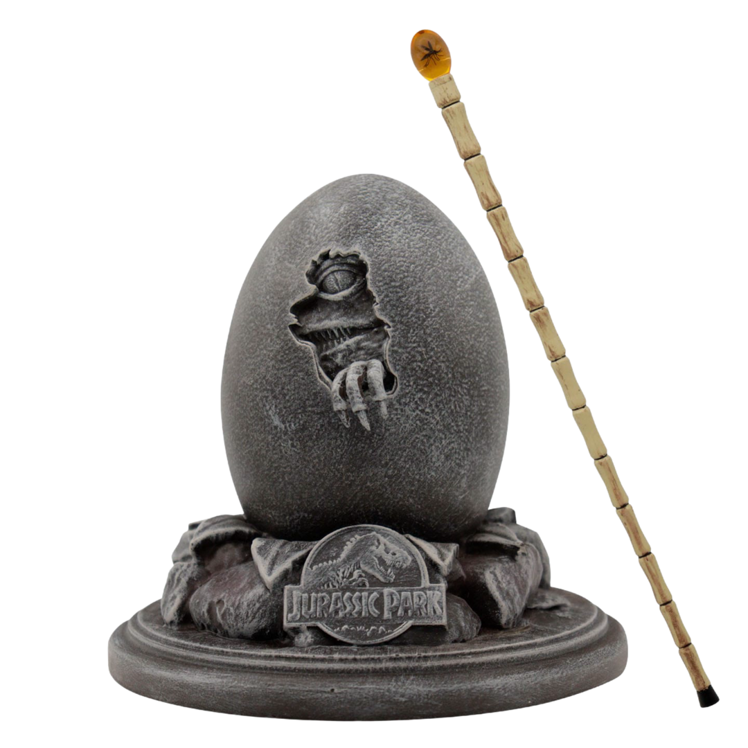 Jurassic park 30th anniversary replica egg & john hammond cane set