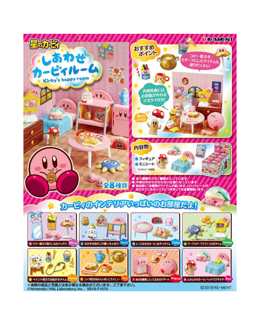 Pack de 8 minifiguras kirby happy room re-ment