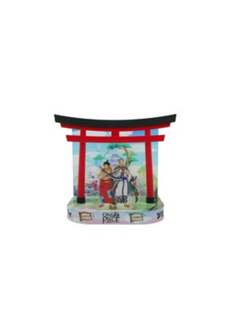 Luffy & zoro wano scene diorama con luz 20 cm one piece