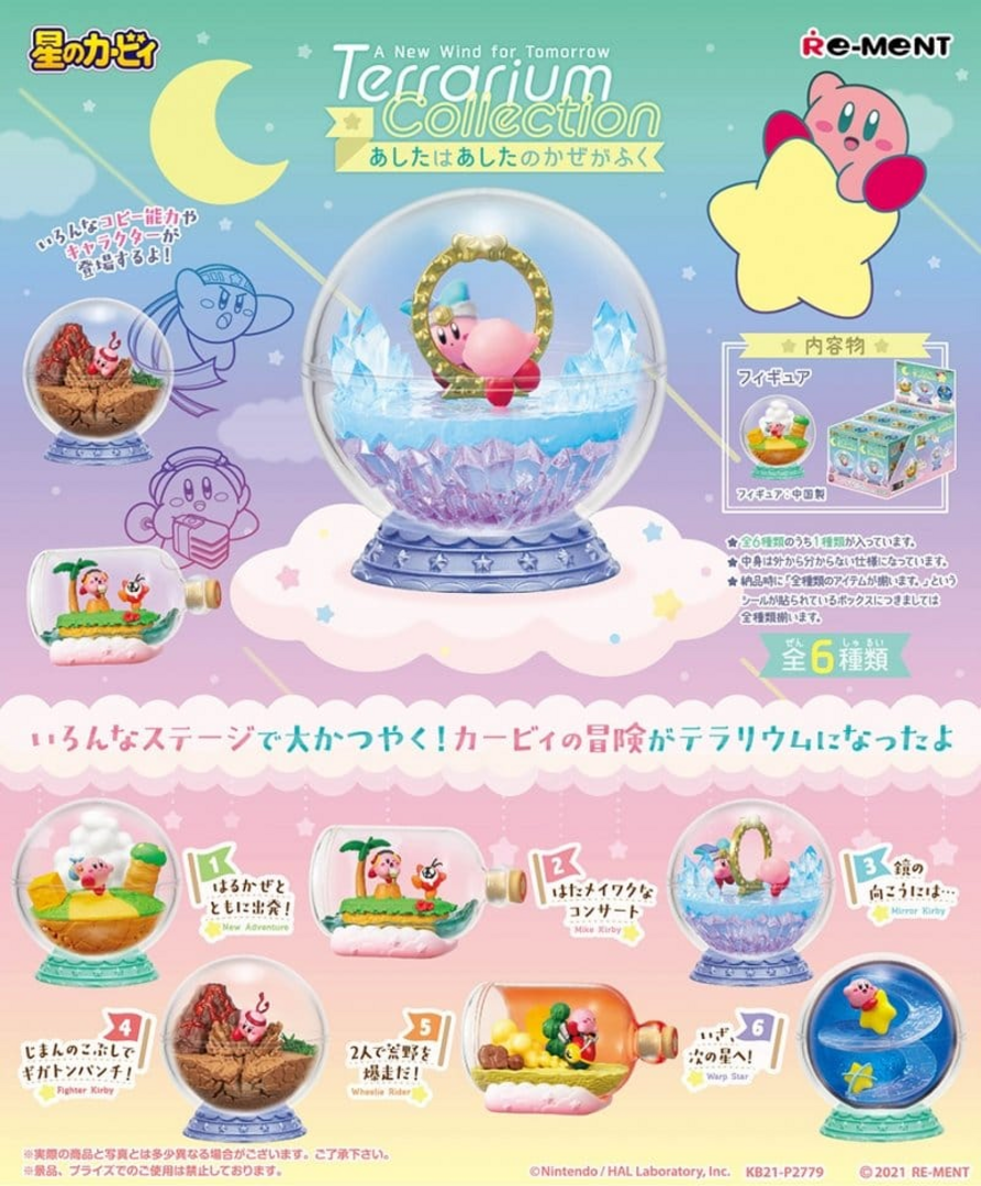 Pack de 6 figuras mini kirby terrarium: a new wind for tomorrow re-ment