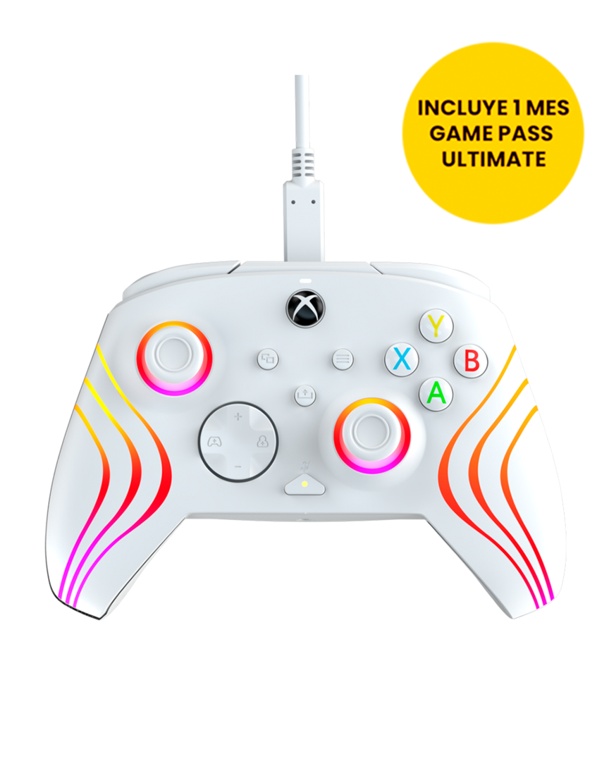Mando afterglow wave blanco con cable licenciado