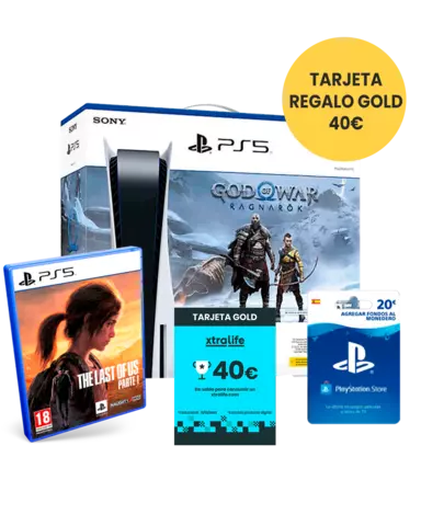 Comprar Consola PS5 God of War: Ragnarök + The Last of Us: Parte 1 + Tarjeta PSN 20€ + Tarjeta Regalo Gold 40€ - PS5, Estándar