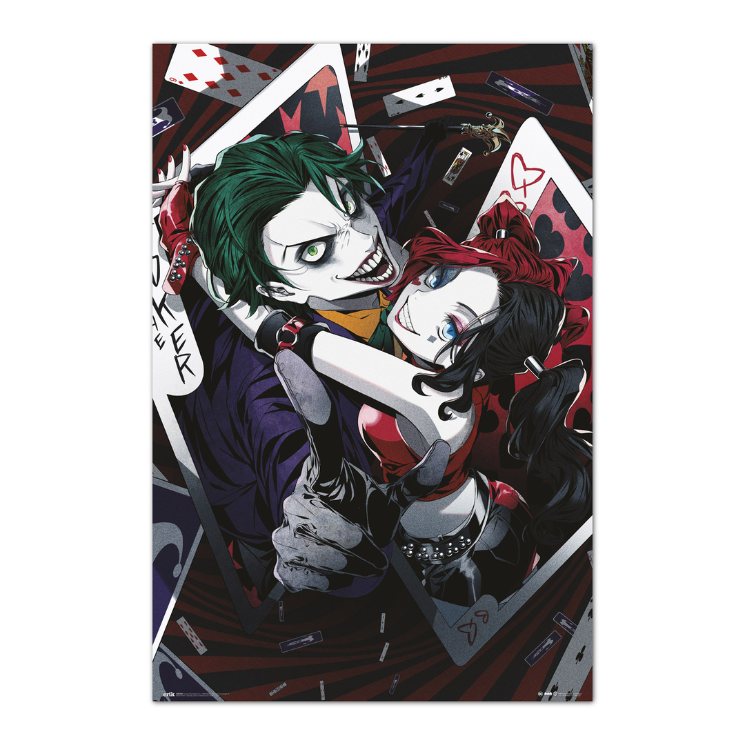 Poster dc comics harley quinn y joker anime