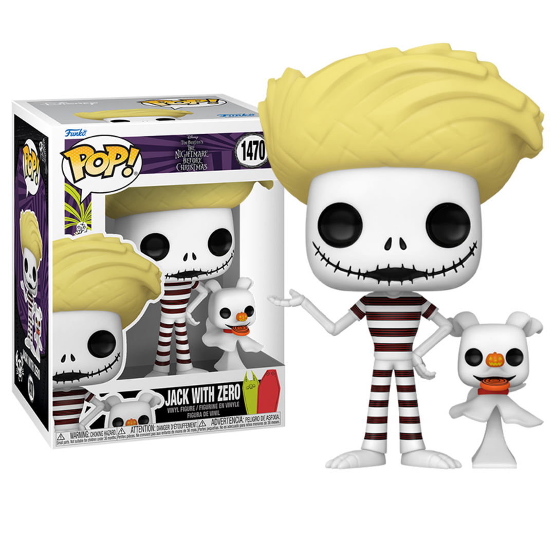 Funko Pop! & Buddy: The Nightmare Before Christmas - Jack Skellington with Zero - (Beach) - Figura de Vinilo Coleccionable - Idea de Regalo- Mercancia Oficial - Juguetes para Niños y Adultos
