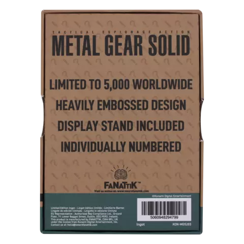 Reservar Placa Metálica Raiden Metal Gear Solid 2 Edición Limitada Fanattik Limitada