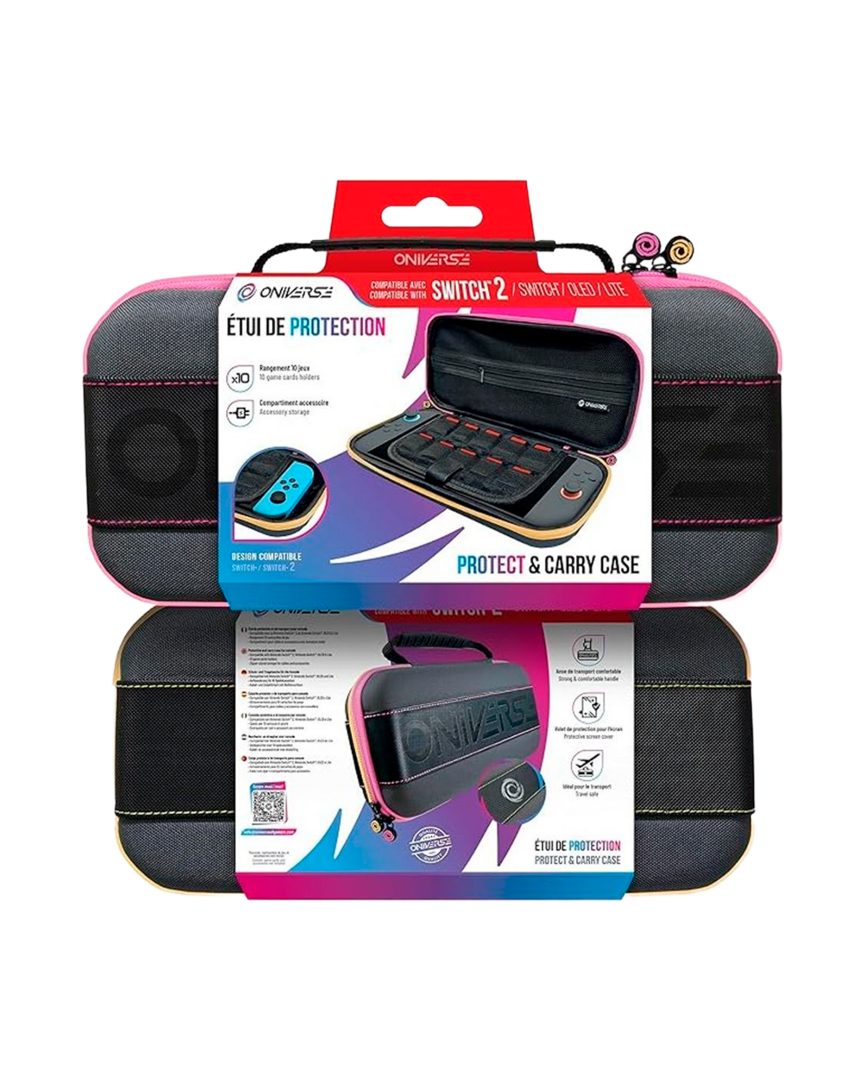Oniverse Carrying Case - Pink/Yellow Zipper - Switch 2