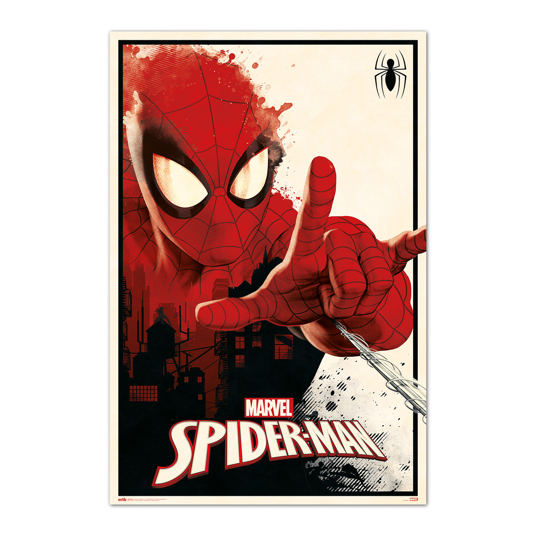 Grupo Erik Poster Marvel Spiderman thwip - Poster Spiderman - Laminas decorativas 61x91,5cm a todo color | Posters para pared ideal decoración habitación Marvel regalos
