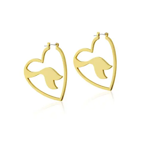 Comprar Pendientes Aros Disney La Sirenita Cola Baño De Oro 