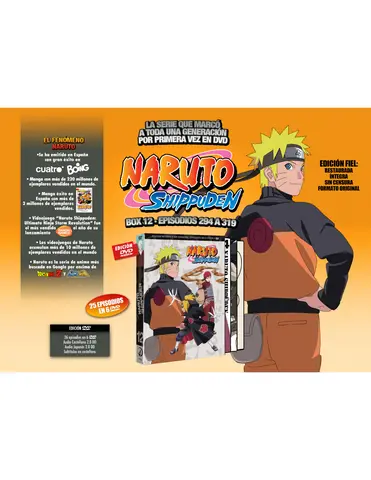 Comprar Naruto Shippuden Box 12 Episodios 294 a 319 Edición DVD Box 12 DVD