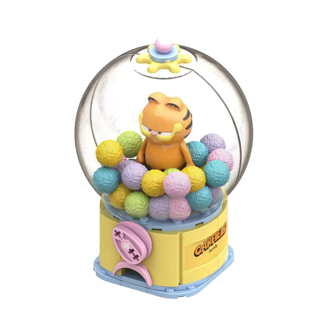 Garfield gumball machine set construccion 14 cm garfield crystal ball series